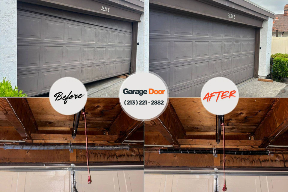 Before and after: garage door repair Frankfort, IN